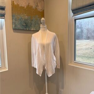 Eileen Fisher White Cardigan Sweater Organic Cotton Size SP. Cozy, Soft, Spring
